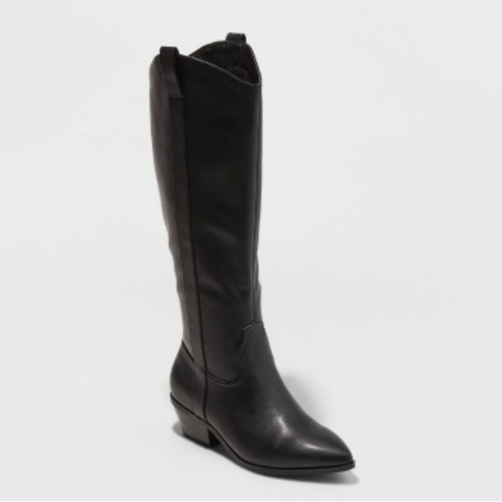 Black Leather Cowboy Boots
